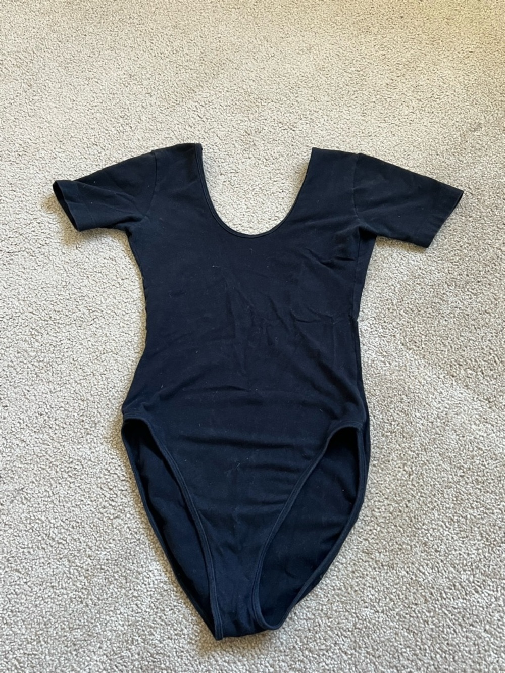 Aeropostale Black Short-Sleeve Scoop Neck Bodysuit